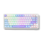 80Keys Wired+2.4G+Bluetooth 3modes RGB Lighting Mechanical Gaming Keyboard With Knob Hot-swappable - Image 6