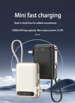3C Mini Power Bank 10000mAh Fast Charger With 4cable Mobile Phone External Battery Charger - Image 4