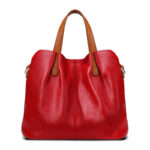 Fashion soft leather bag set big capacity tote bag real cowhide leather female handbag - Image 2