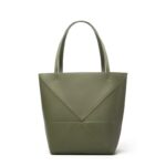 Women handbag puzzle fold top grain leather unique style large capacity single shoulder tote bag - Image 2