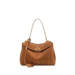 Trendy women's genuine leather handbag brown suede shoulder tote bag - Image 5