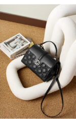First layer cowhide women's handbag new luxury genuine leather Diamond lattice pattern - Image 8