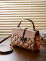 First layer cowhide women's handbag new luxury genuine leather Diamond lattice pattern - Image 4