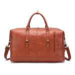 High quality waterproof PU leather travel luggage weekender bag gym sports tote bag - Image 5