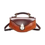 Handmade handbag with genuine leather texture, sailboat toe cover layer, cowhide crossbody