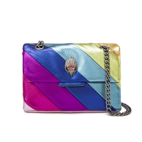 Luxury British Rainbow Bag With Contrasting Color Splicing Chain Crossbody Bag