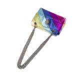 Luxury British Rainbow Bag With Contrasting Color Splicing Chain Crossbody Bag - Image 3