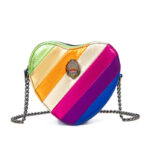 Heart Shape Luxury British Rainbow Bag With Contrasting Color Splicing Chain Crossbody Bag