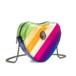Heart Shape Luxury British Rainbow Bag With Contrasting Color Splicing Chain Crossbody Bag - Image 3