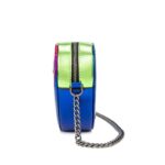 Heart Shape Luxury British Rainbow Bag With Contrasting Color Splicing Chain Crossbody Bag - Image 4