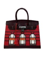 New Color Blocked Small House Bag, Cowhide Platinum Bag - Image 8