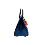 New Color Blocked Small House Bag, Cowhide Platinum Bag - Image 3