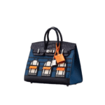New Color Blocked Small House Bag, Cowhide Platinum Bag - Image 5