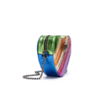 Heart Shape Luxury British Rainbow Bag With Contrasting Color Splicing Chain Crossbody Bag - Image 5