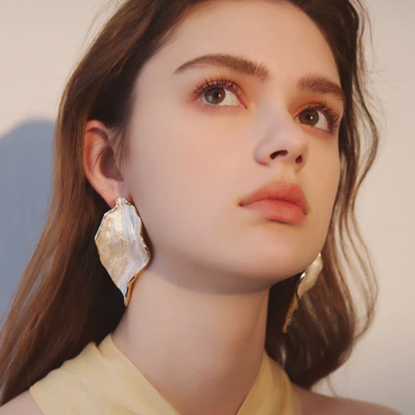 Italian designer handmade textured square earrings