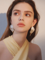 Italian designer handmade textured square earrings - Image 4