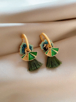 Chinese style color painted earrings China-Chic luxury fashion earrings - Image 4