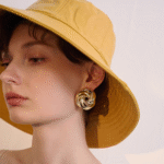 925 silver needle French fashionable high-end metal irregular twisted earrings