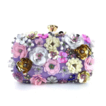 Fashion Evening Ladies Handmade Flower Bead Party Bag - Image 7