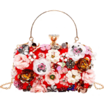 Fashion Evening Ladies Handmade Flower Bead Party Bag - Image 4