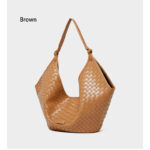 Fashionable and western-style woven pattern, women's tote, vegetable blue handbags - Image 5